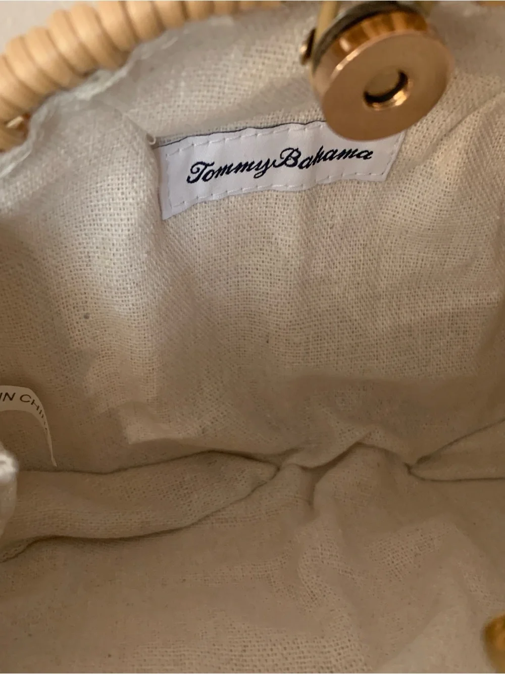 Tommy Bahama Natural Tan Woven Whale Crossbody Bag Gold Chain Magnetic Snap NWT